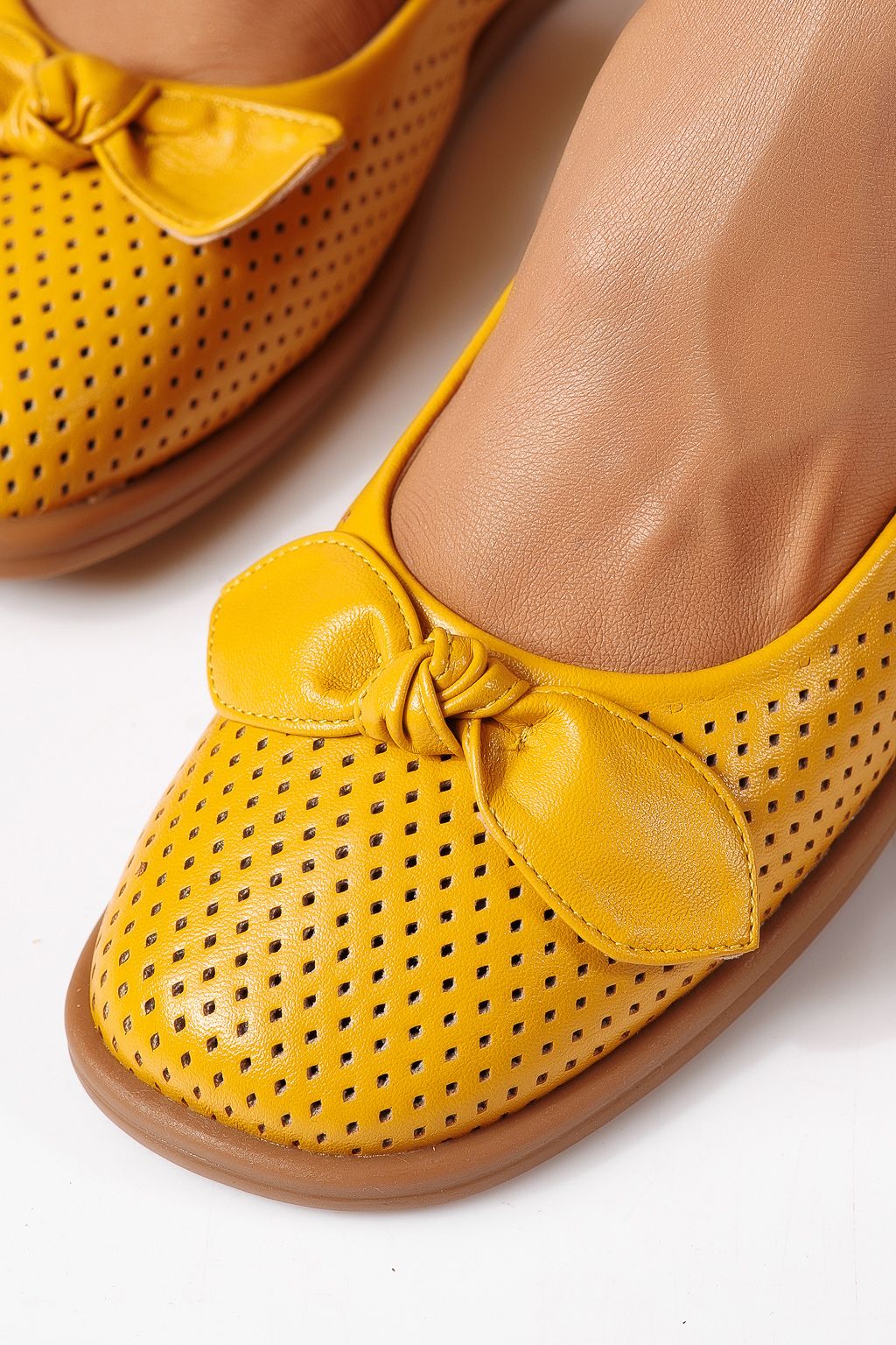 Дамски балерини жълти от еко кожа Amaris #24878