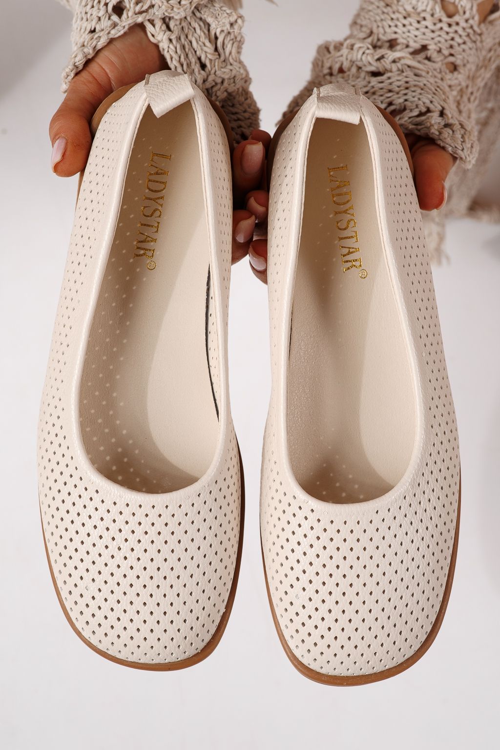 Дамски балерини бежови от еко кожа Amaya #24881