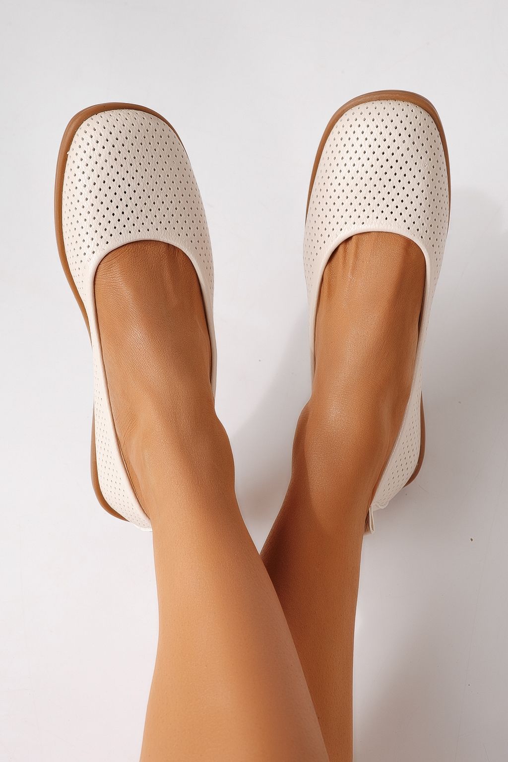 Дамски балерини бежови от еко кожа Amaya #24881