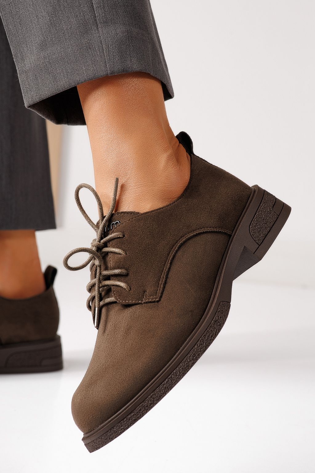 Всекидневни дамски обувки зелени от обърната еко кожа Bellamy #24890