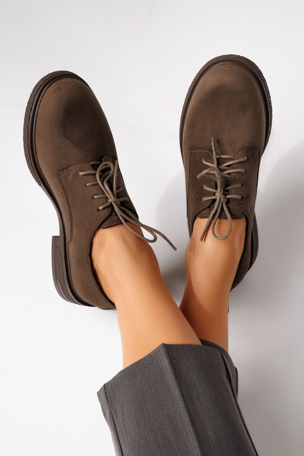 Всекидневни дамски обувки зелени от обърната еко кожа Bellamy #24890