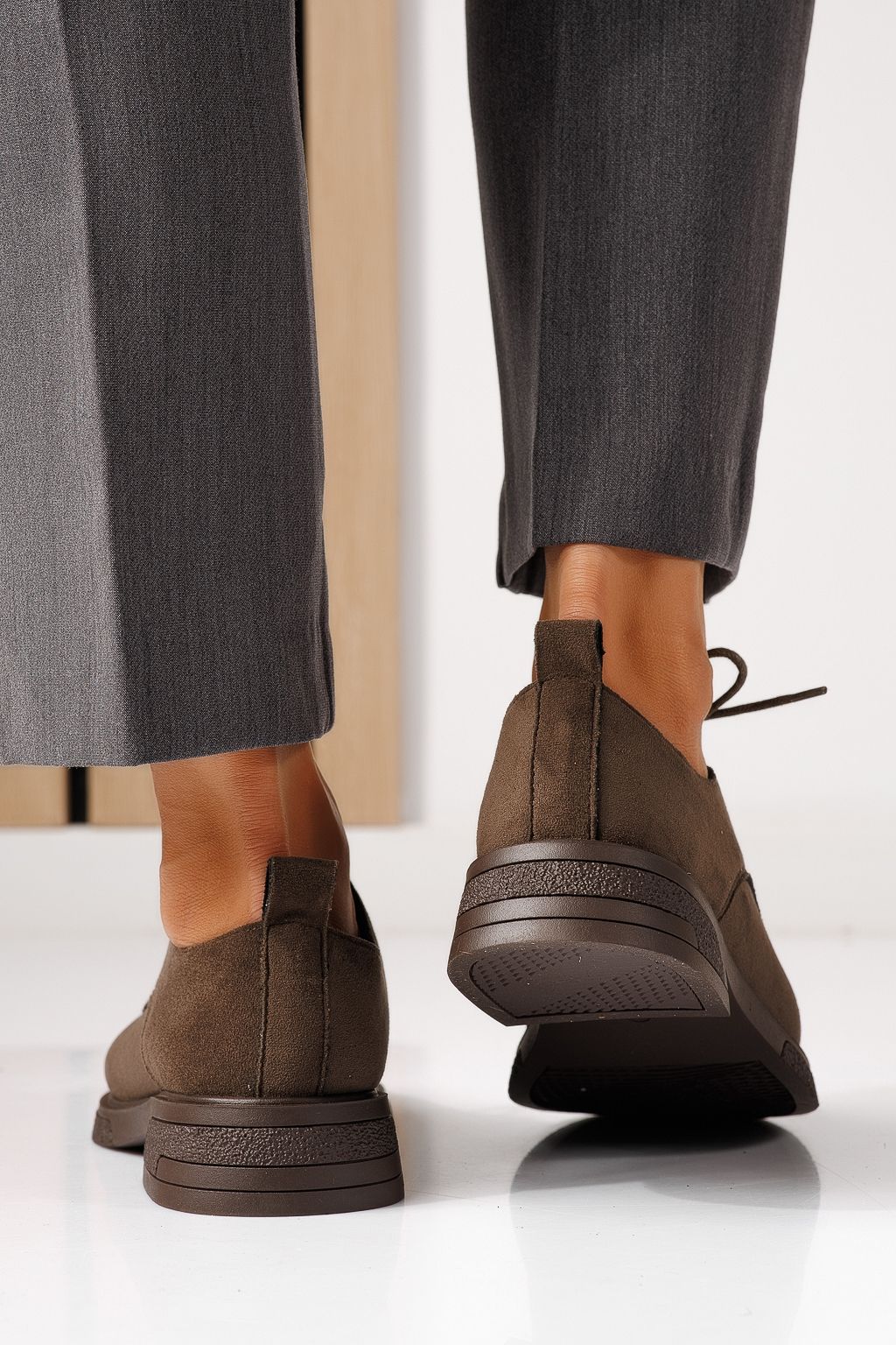 Всекидневни дамски обувки зелени от обърната еко кожа Bellamy #24890