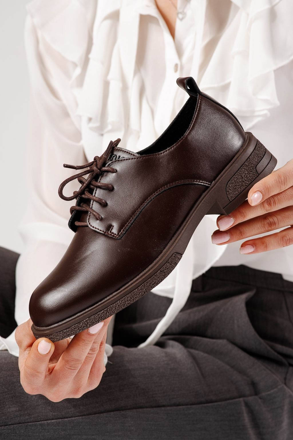 Всекидневни дамски обувки кафяви от еко кожа Bellamy #24889