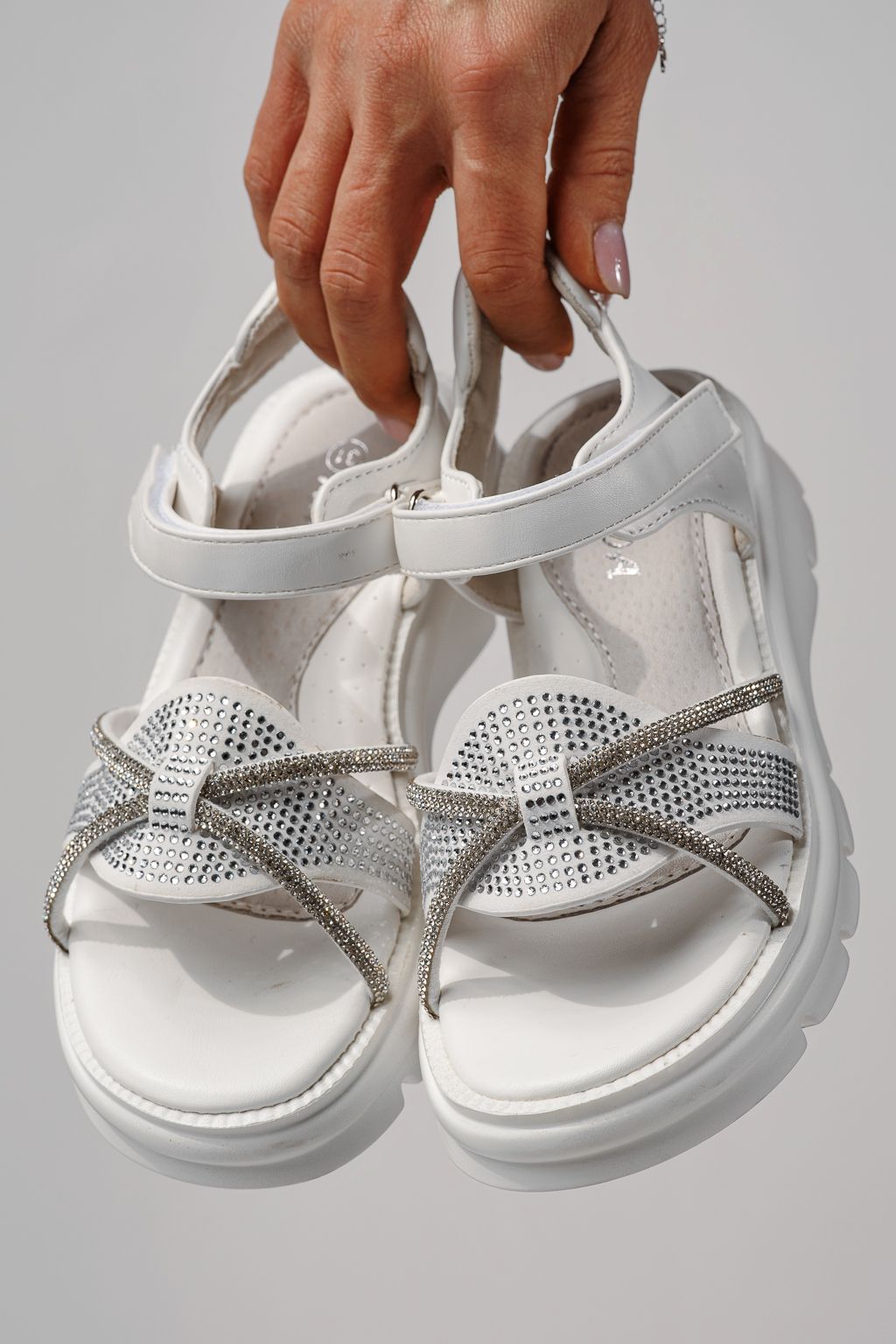 Детски сандали бели от еко кожа Althea  #24952