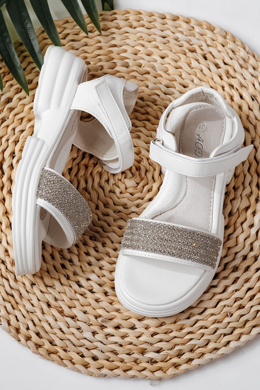 Детски сандали бели от еко кожа Enara #24919