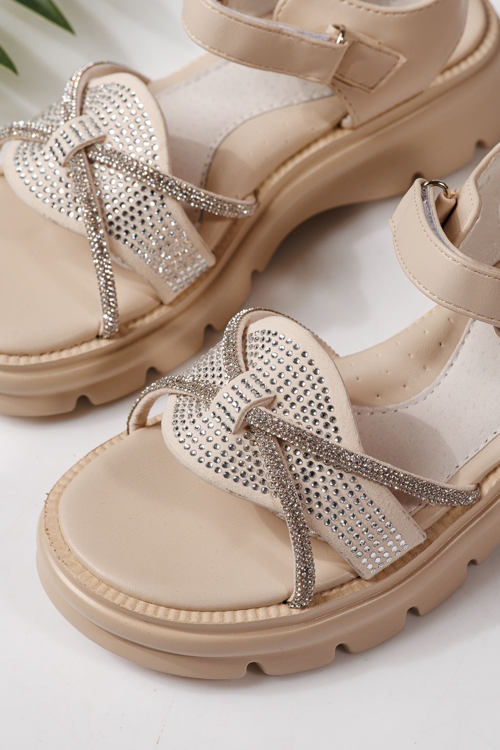 Детски сандали бежови от еко кожа Althea  #24953