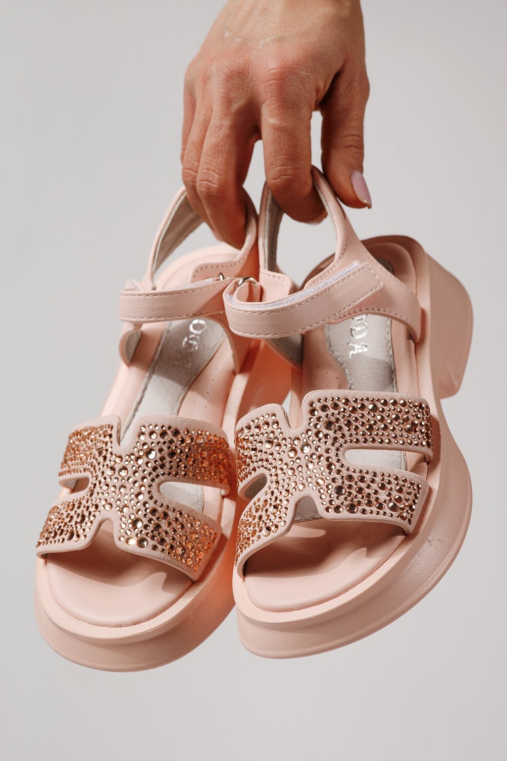 Детски сандали розови от еко кожа Lovia #24957