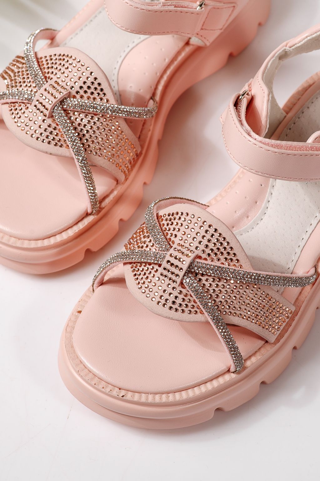 Детски сандали розови от еко кожа Althea  #24954