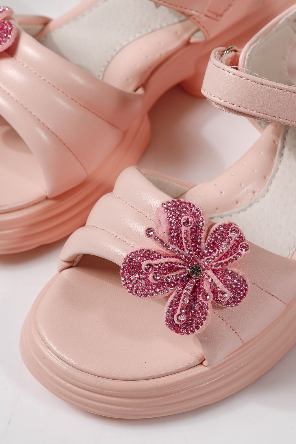 Детски сандали розови от еко кожа Elara #24916