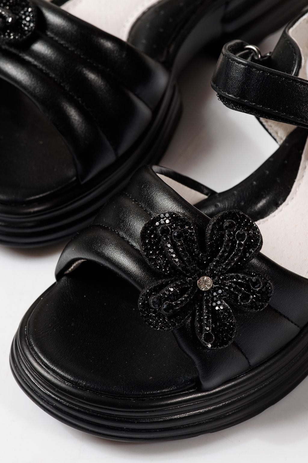 Детски сандали черни от еко кожа Elara #24914