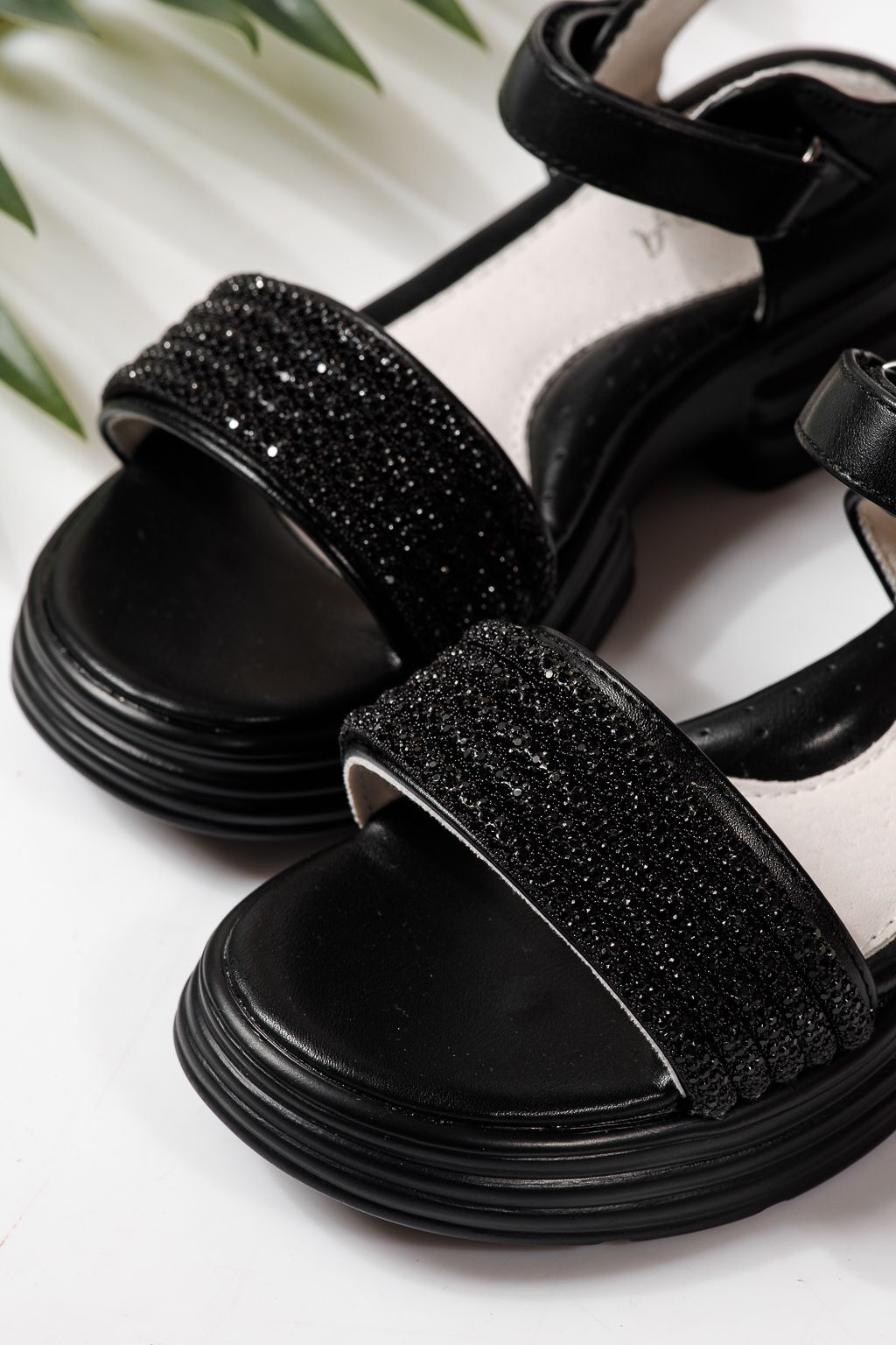 Детски сандали черни от еко кожа Enara #24920