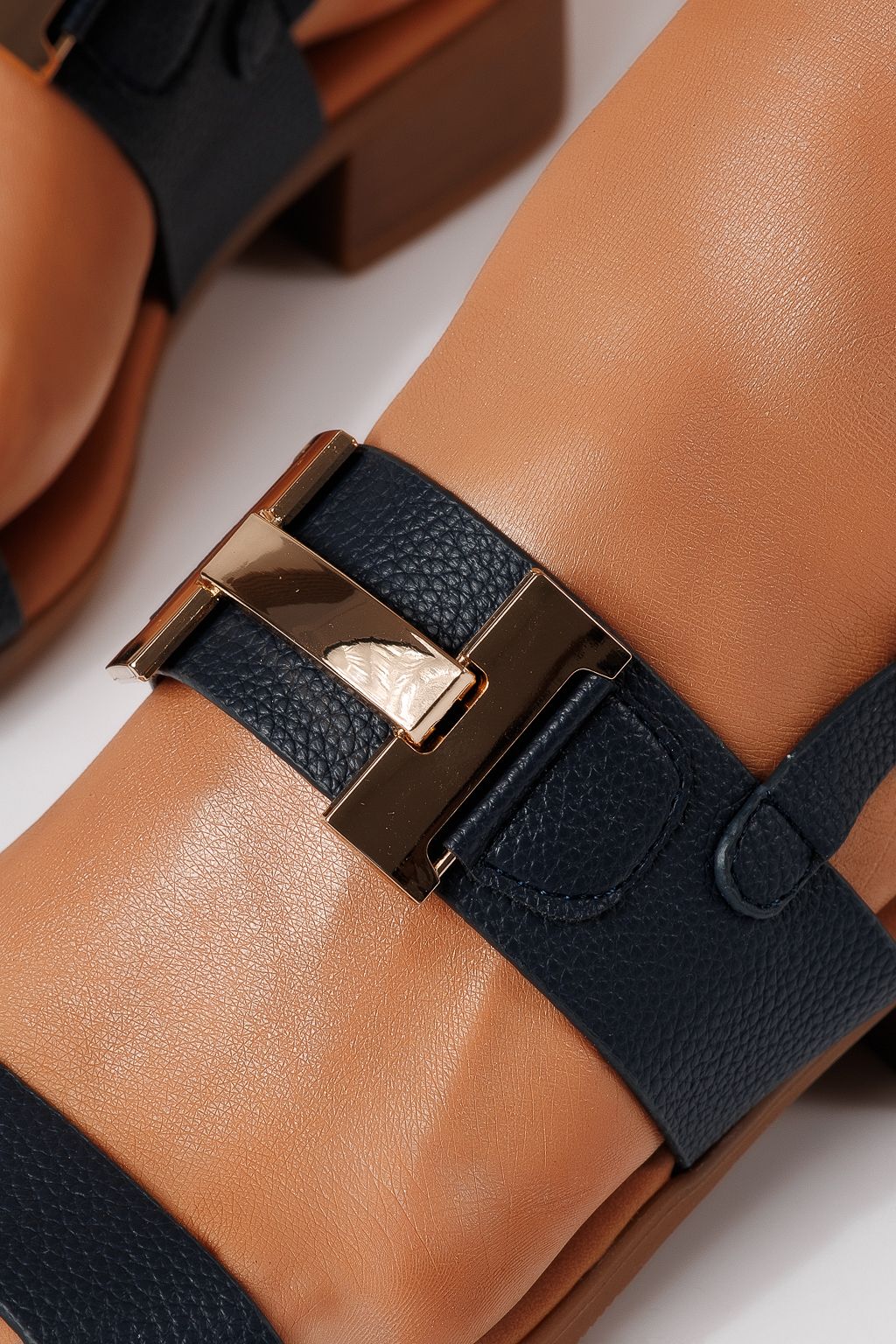 Дамски сандали с ток сини от еко кожа Harper #24967