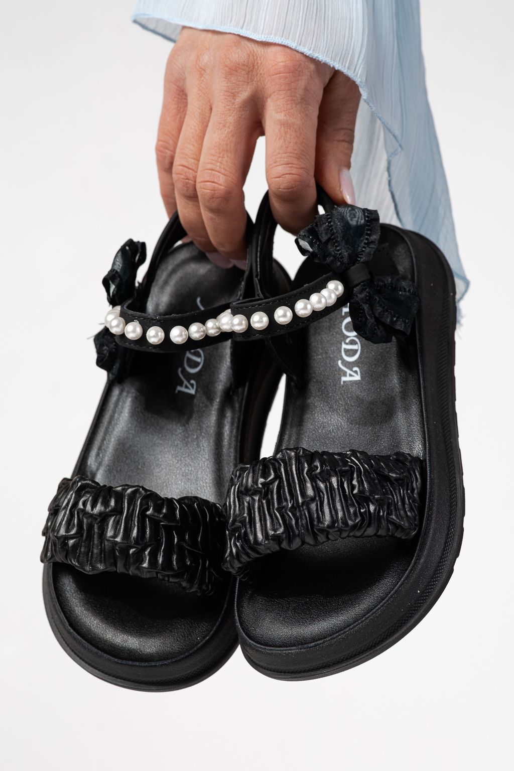 Детски сандали черни от еко кожа Harper #24962