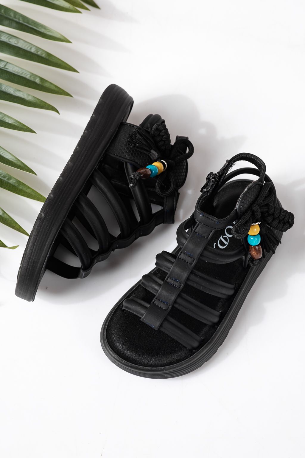 Детски сандали черни от еко кожа Madison #24923