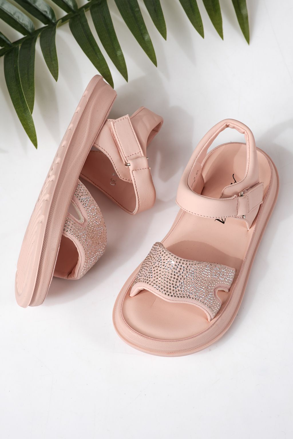 Детски сандали розови от еко кожа Ivara #24925