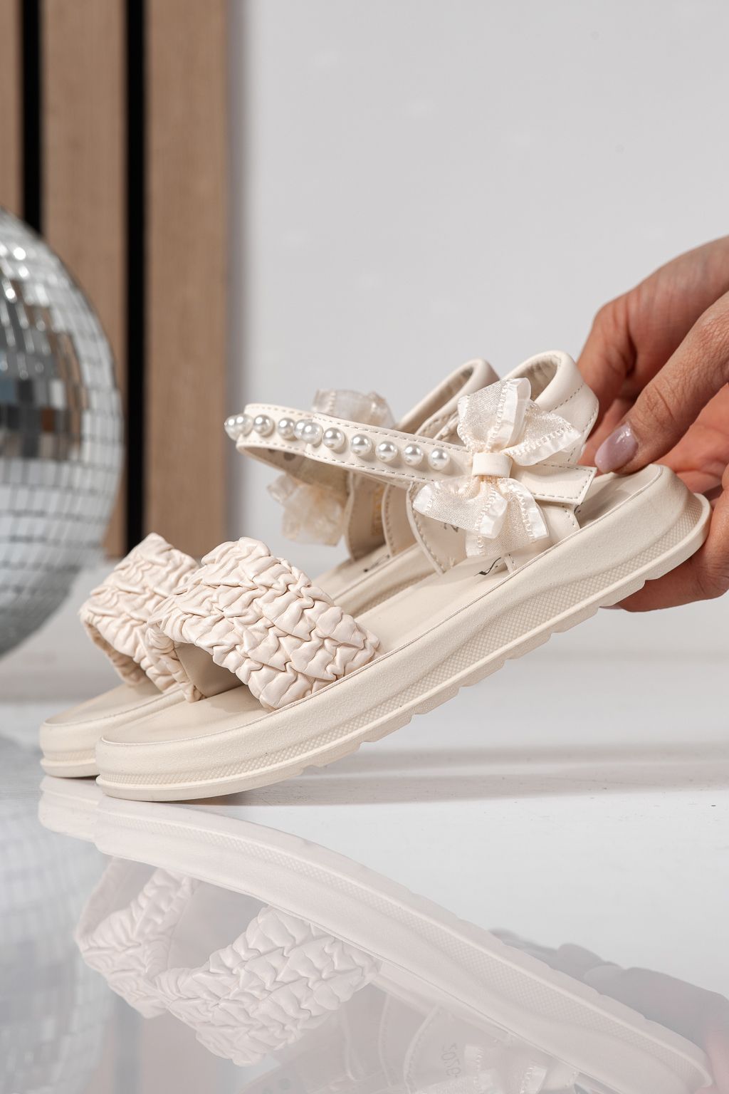 Детски сандали бежови от еко кожа Harper #24960