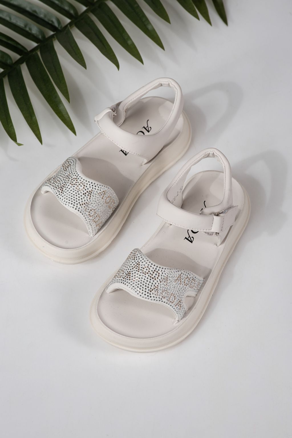 Детски сандали бели от еко кожа Ivara #24927