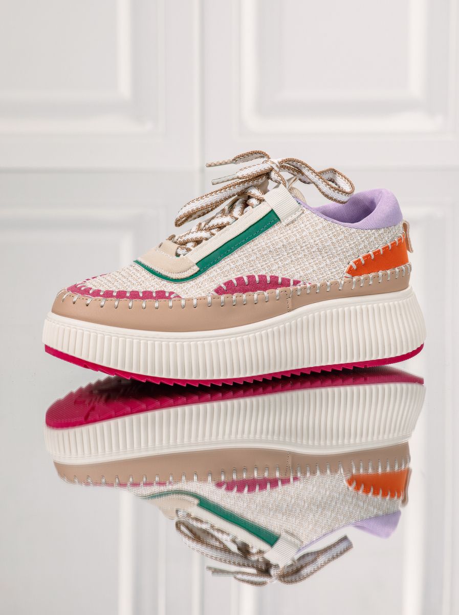 Дамски маратонки червени от текстилен материал Roxi #24983