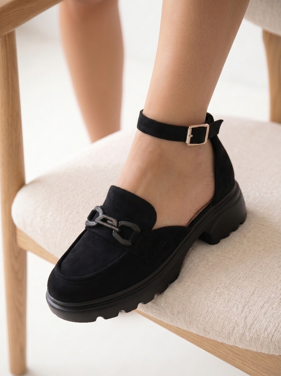 Дамски черни ежедневни обувки от екокожа Azura #24992