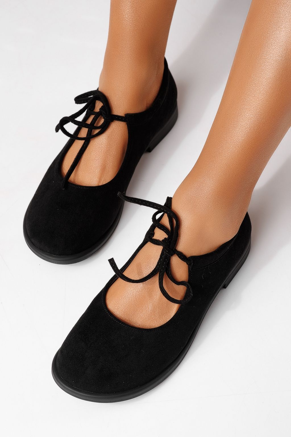 Всекидневни дамски обувки черни от обърната еко кожа Dalia #25014