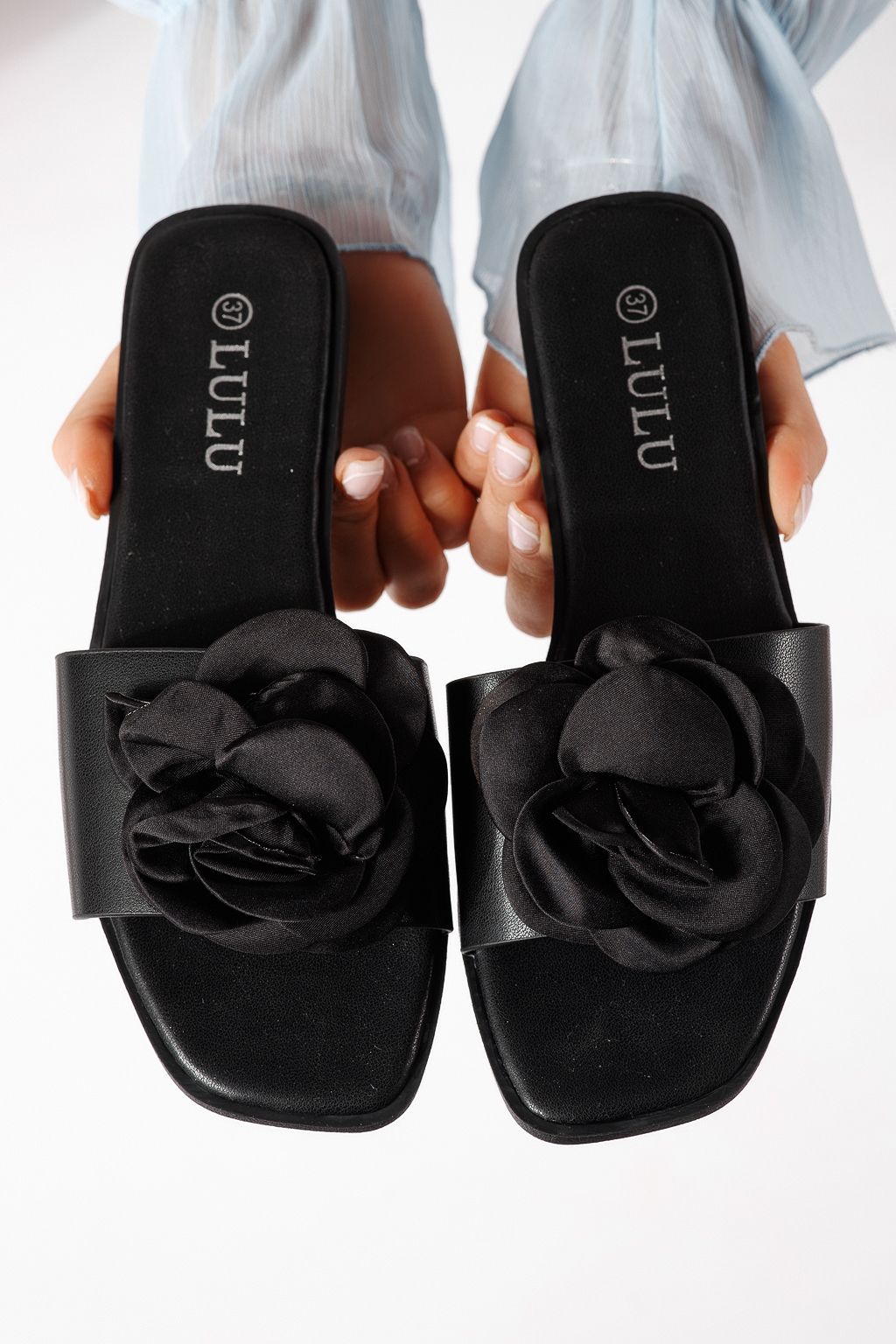 Дамски чехли черни от еко кожа Nerys #25101