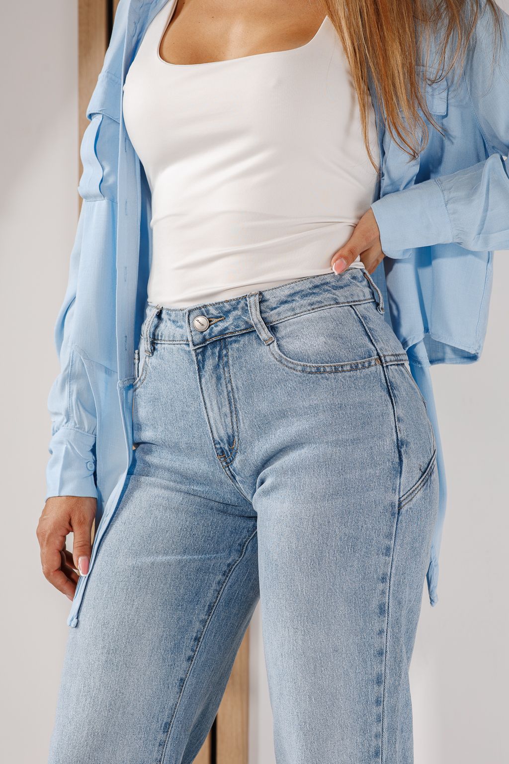 Дамски дънки Wide Leg Azalea сини #A1428