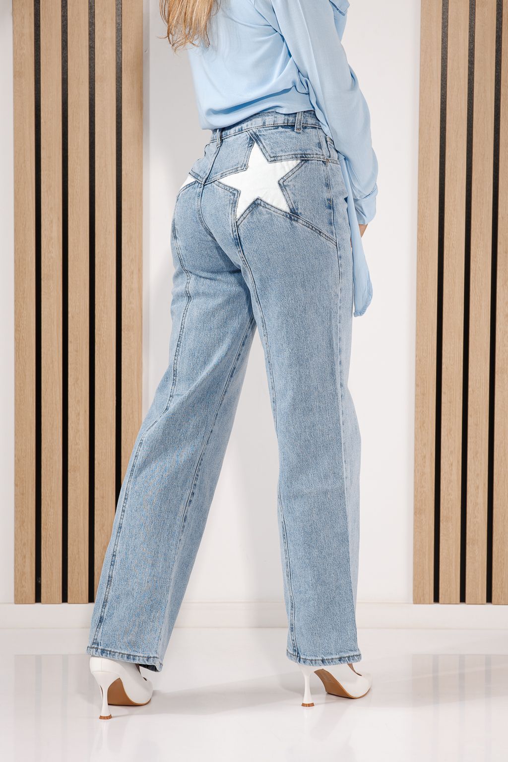 Дамски дънки Wide Leg Azalea сини #A1428
