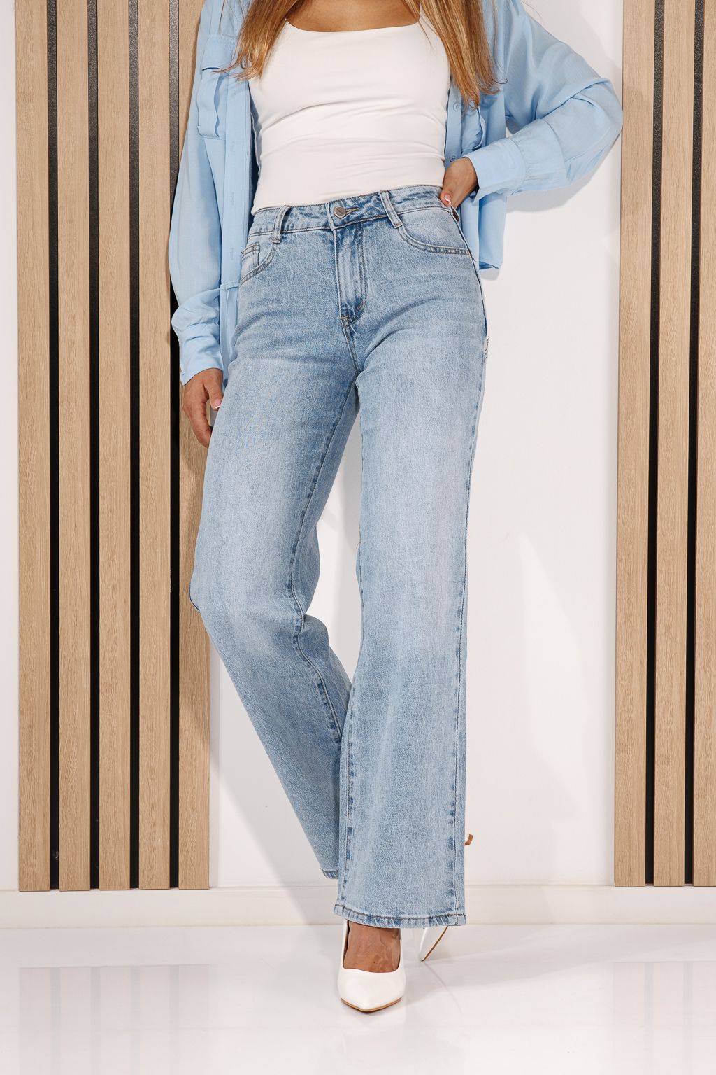 Дамски дънки Wide Leg Azalea сини #A1428