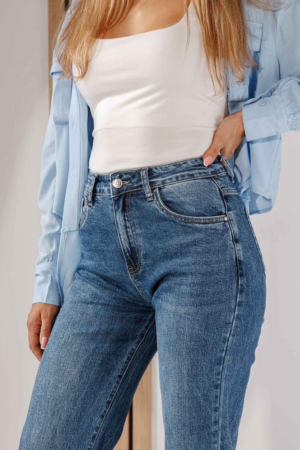 Дамски дънки Skater Fit Yara сини #A1437