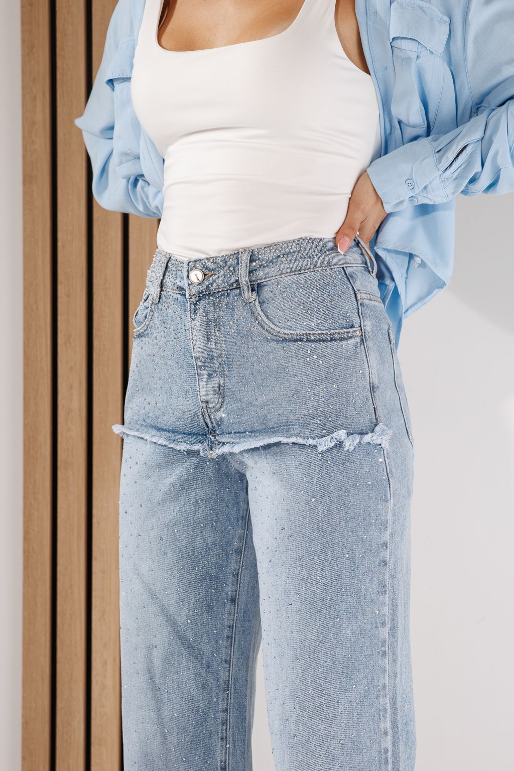Дамски дънки Wide Leg Lilith сини #A1430