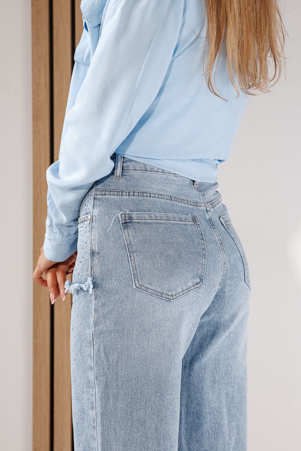 Дамски дънки Wide Leg Lilith сини #A1430