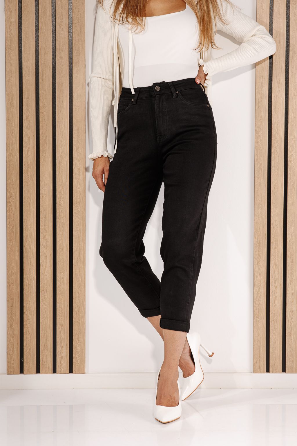 Дамски дънки Baggy Fit Elys черни #A1435