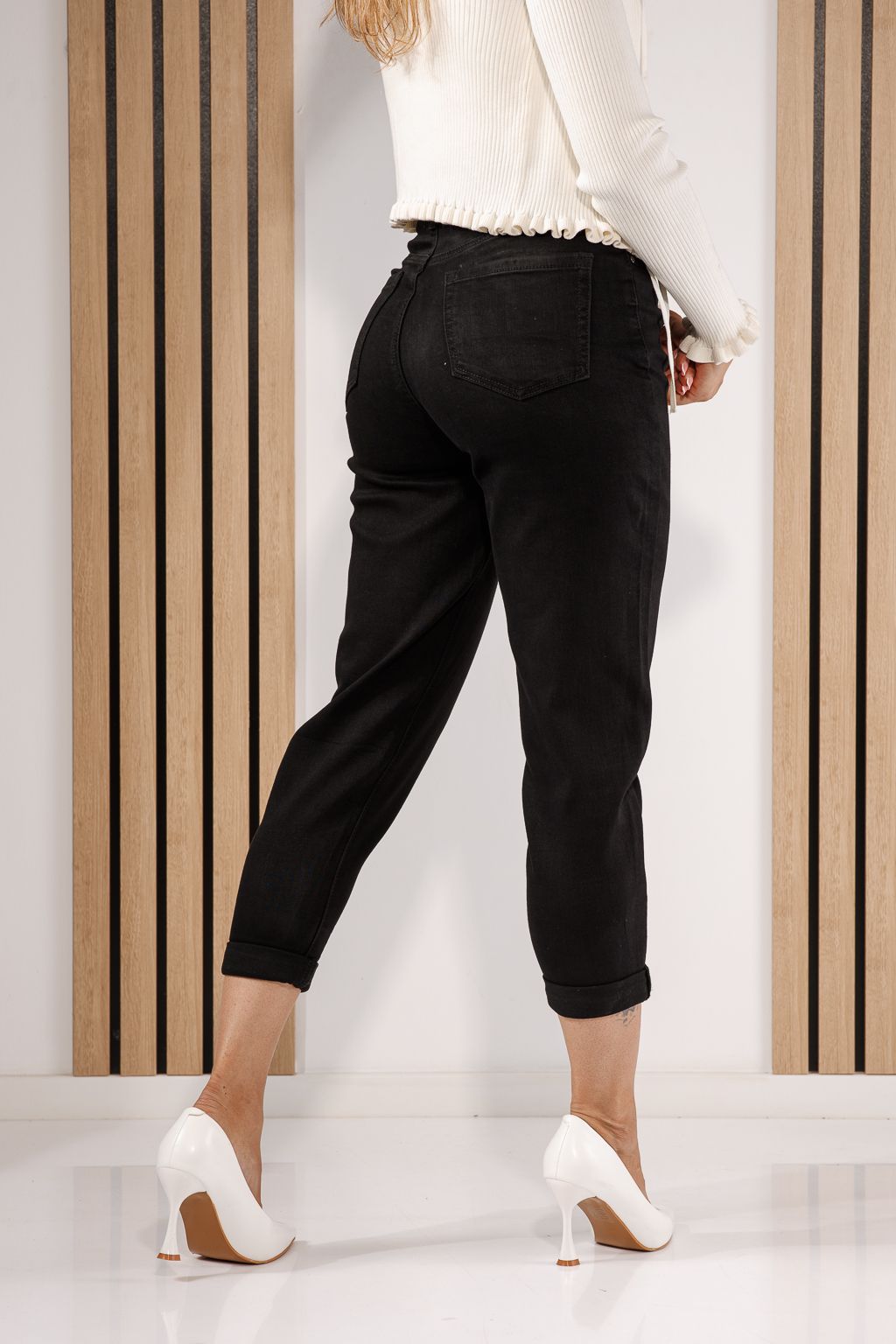 Дамски дънки Baggy Fit Elys черни #A1435