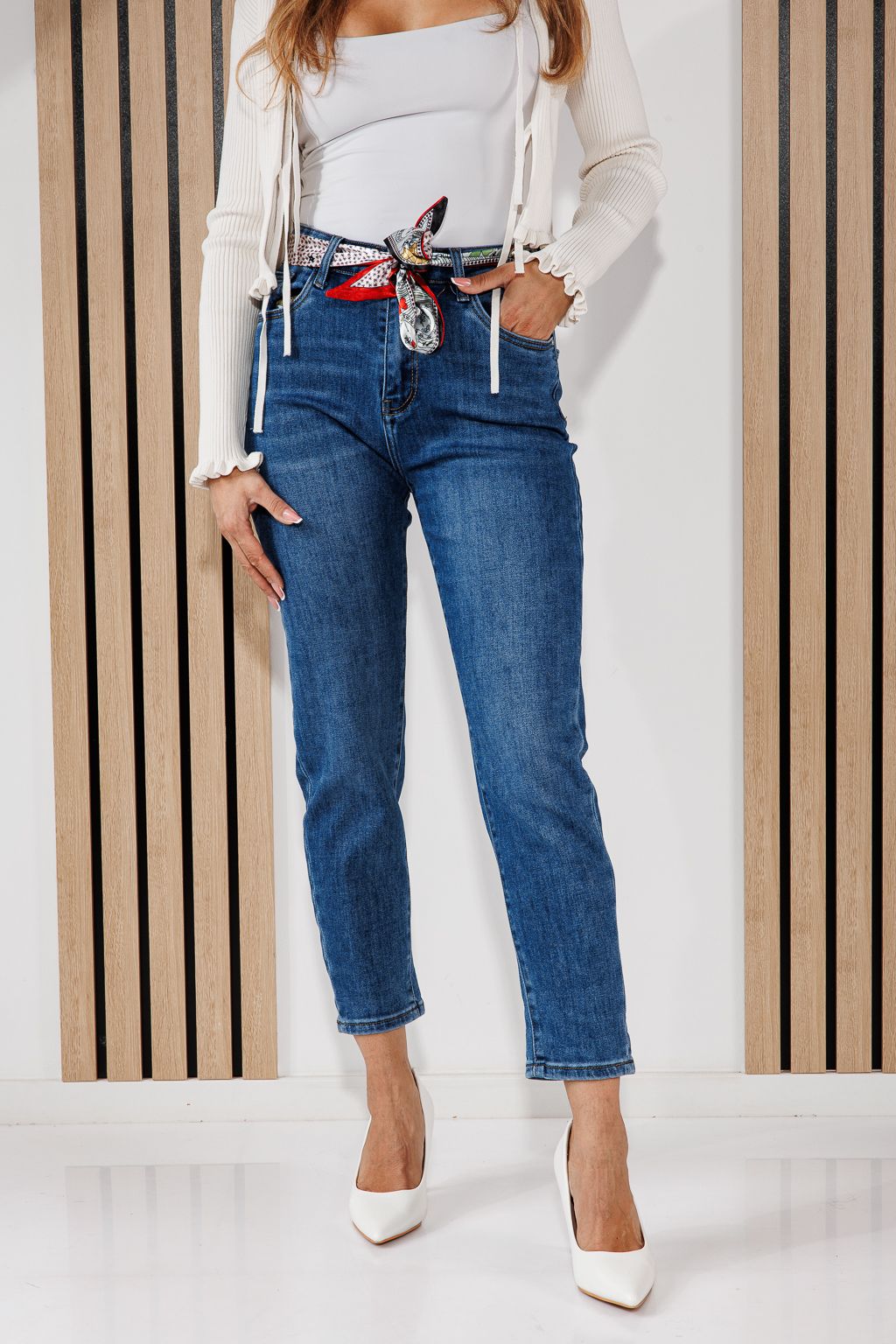 Дамски дънки Baggy Fit Roni сини #A1455