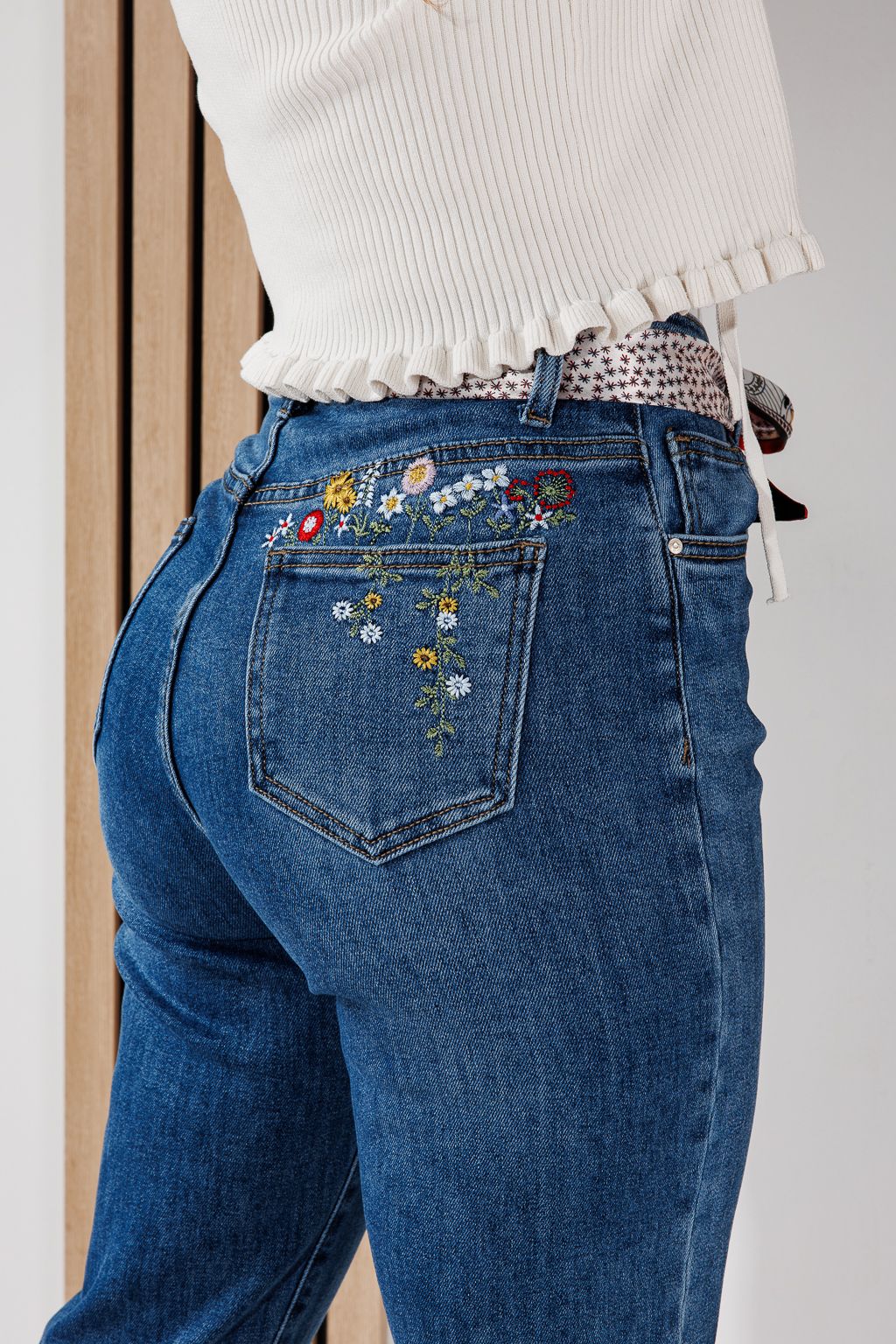 Дамски дънки Baggy Fit Roni сини #A1455