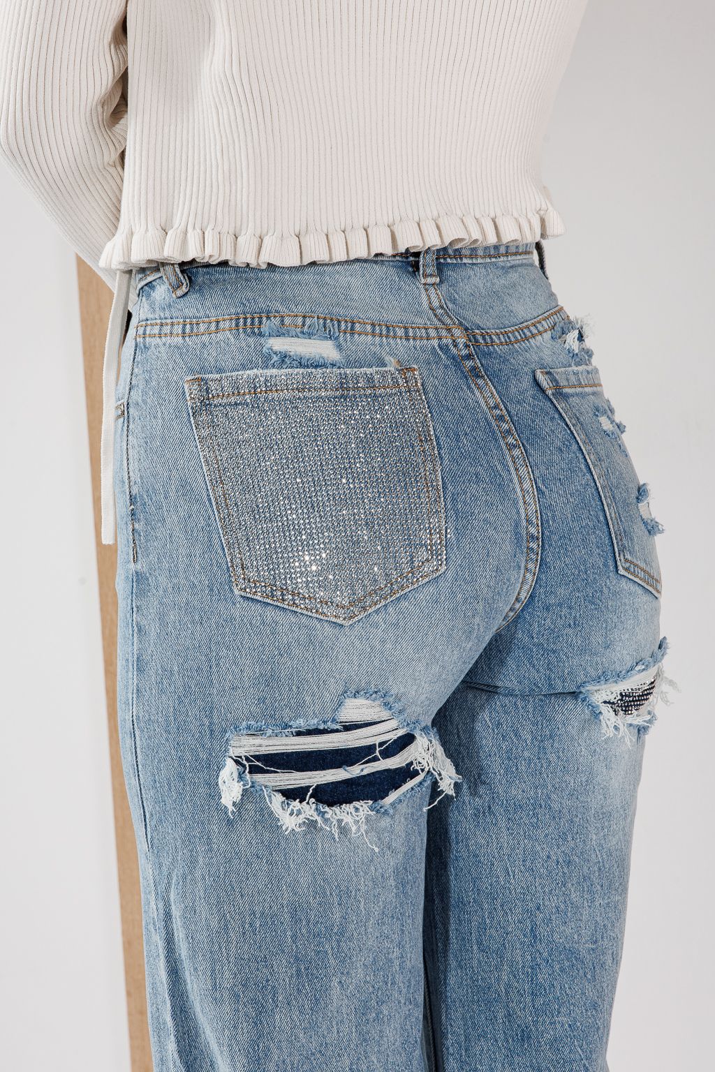 Дамски дънки Wide Leg Fit Talia сини #A1453