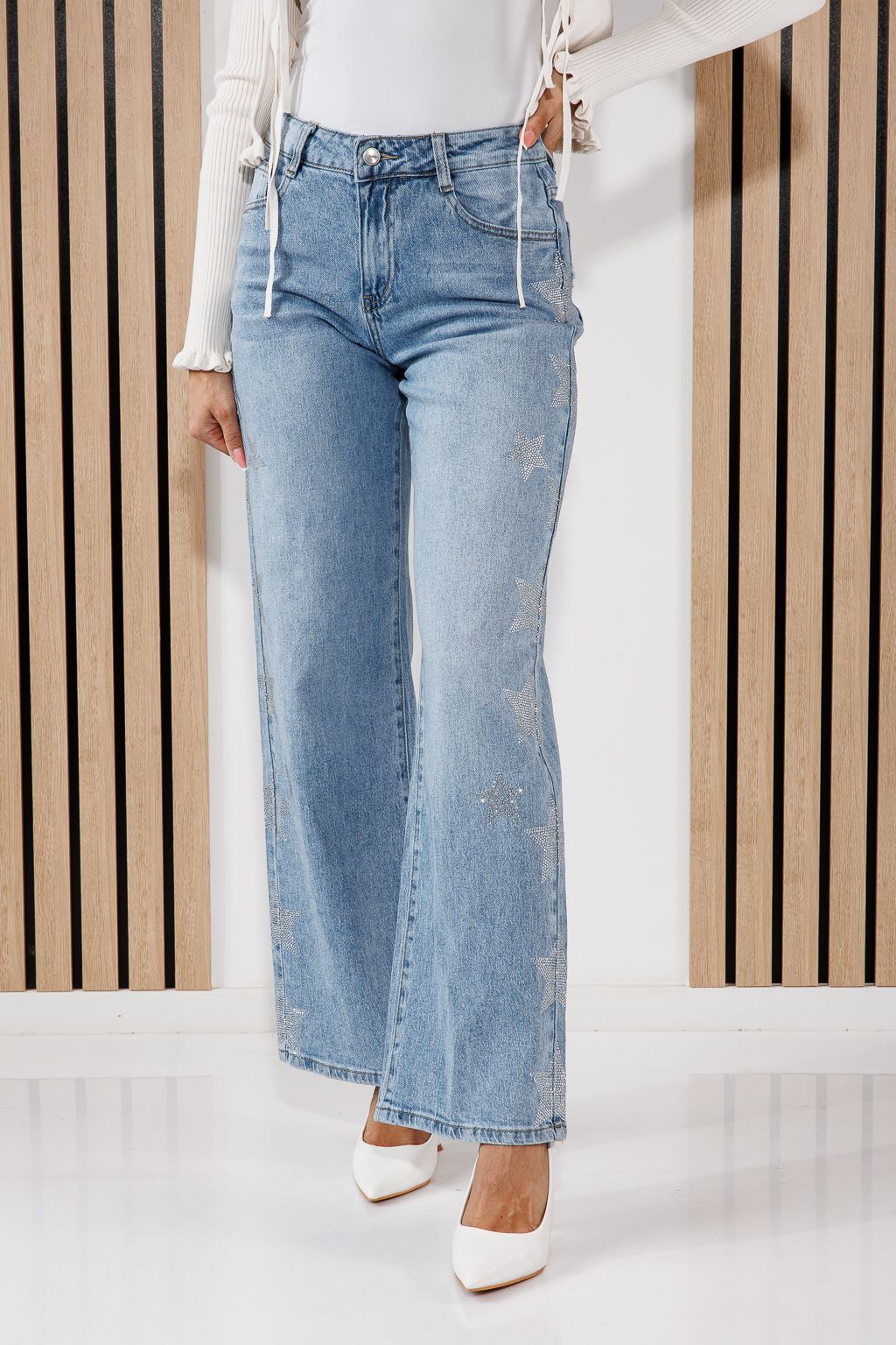 Дамски дънки Wide Leg Fit Talia сини #A1461