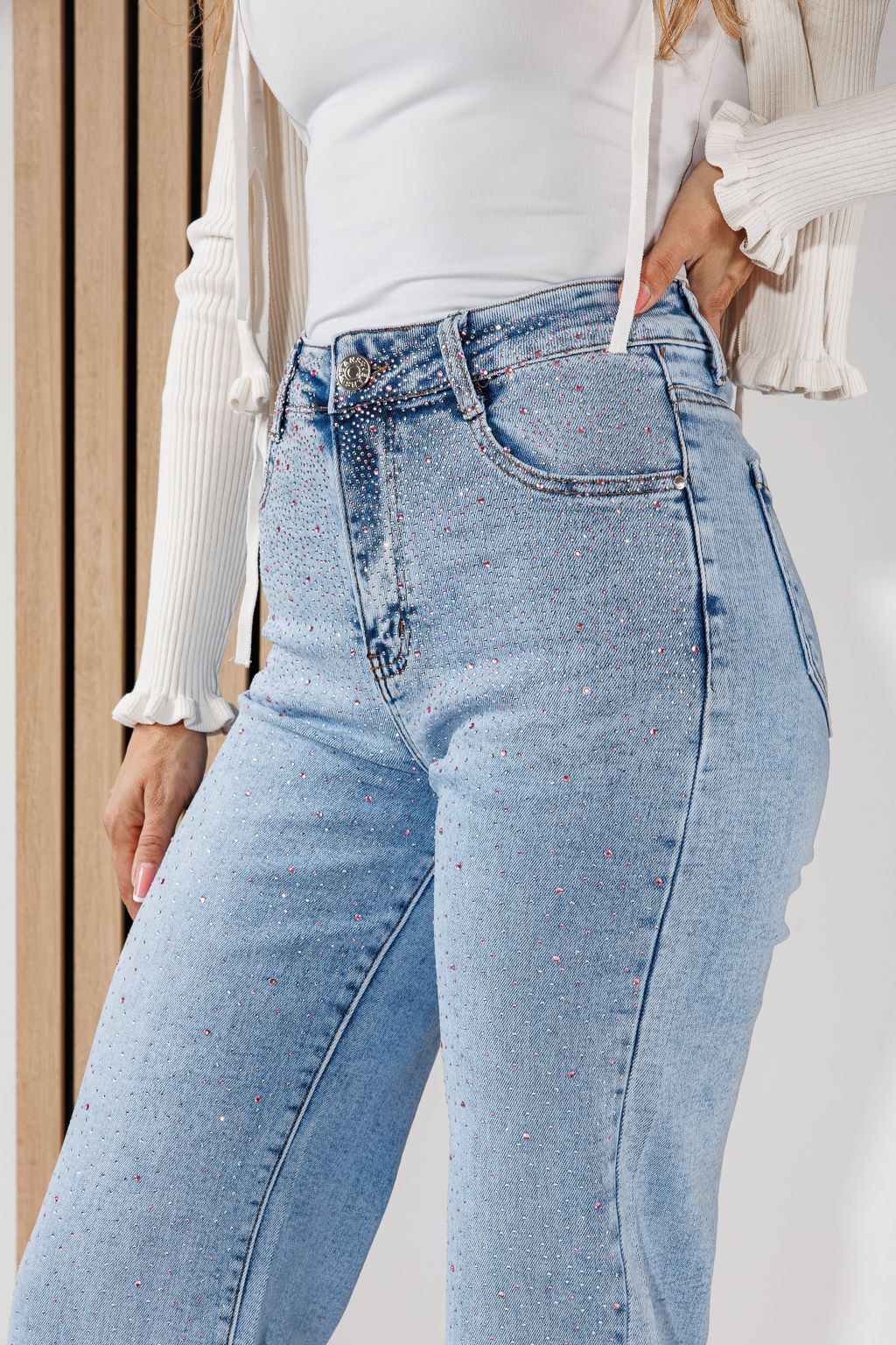 Дамски дънки Wide Leg Fit Alma сини #A1458