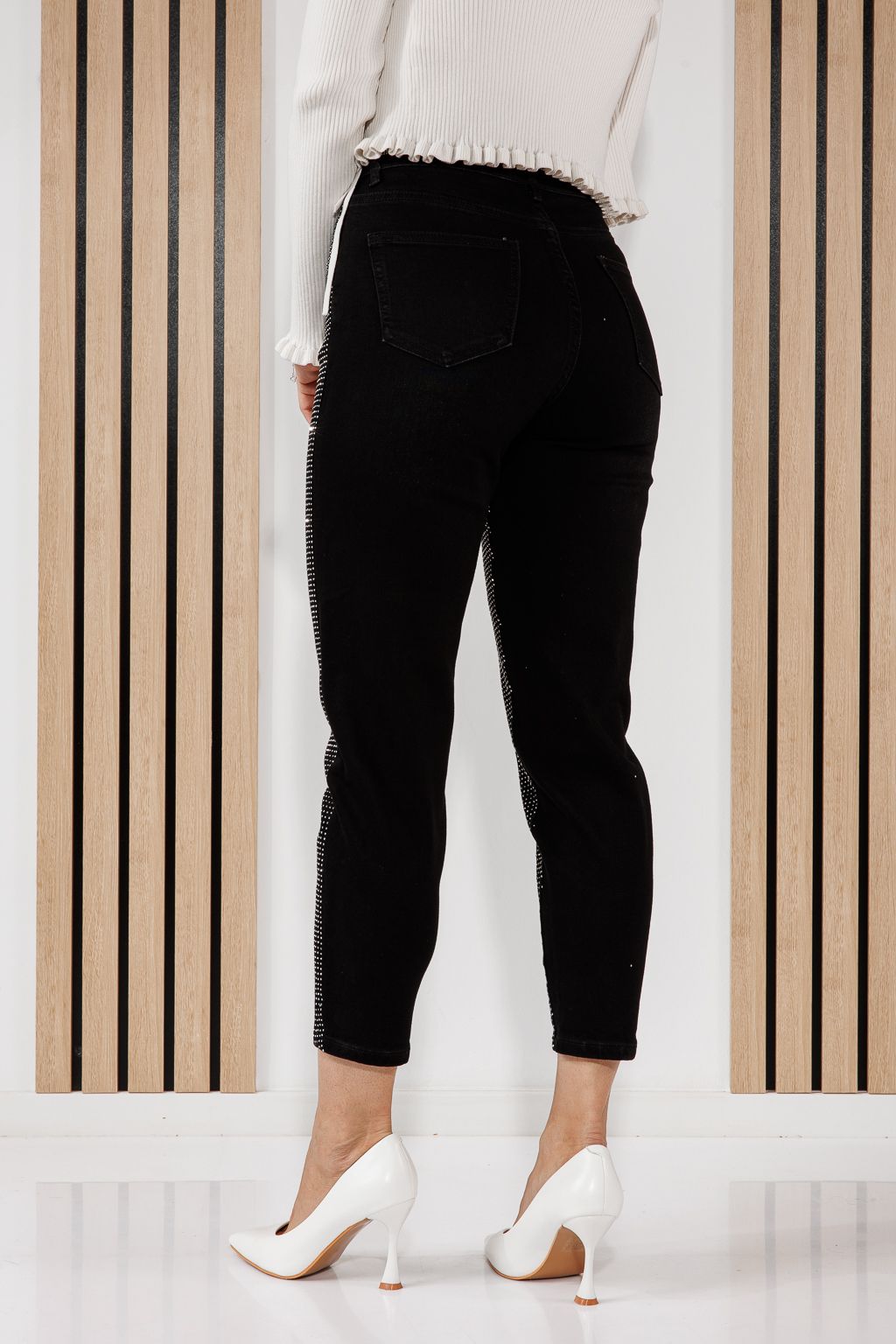Дамски дънки Baggy Fit Alma черни #A1457