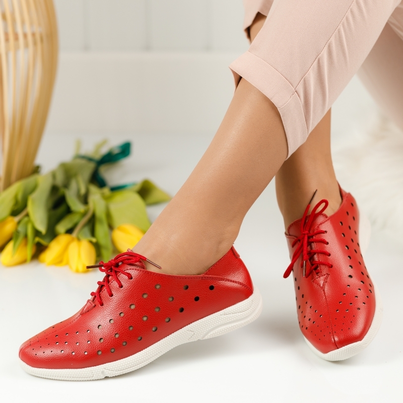 обувки от естествена кожа Anda домати #1241M