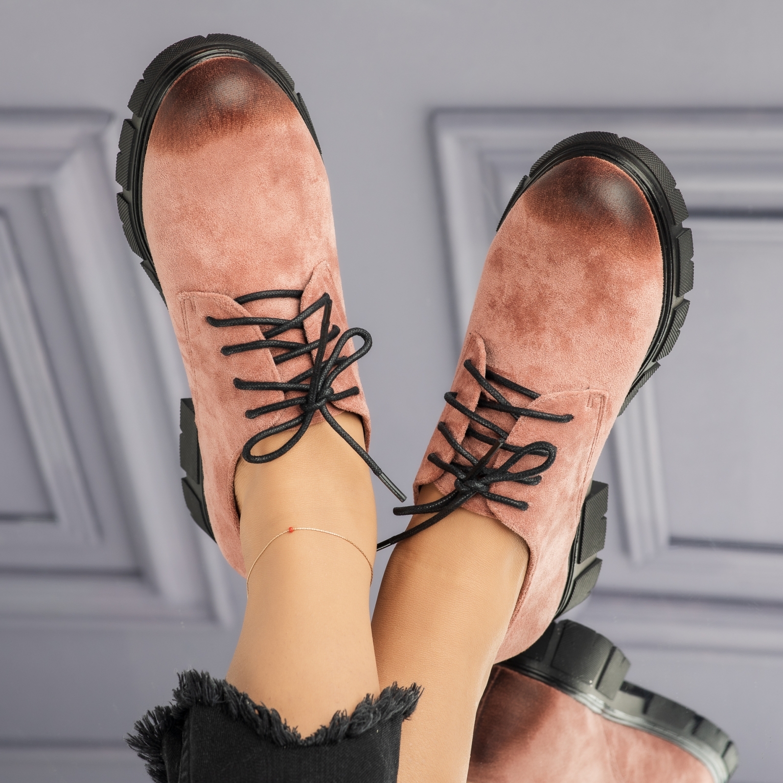 дамски ежедневни обувки Roxanne розово #3692M