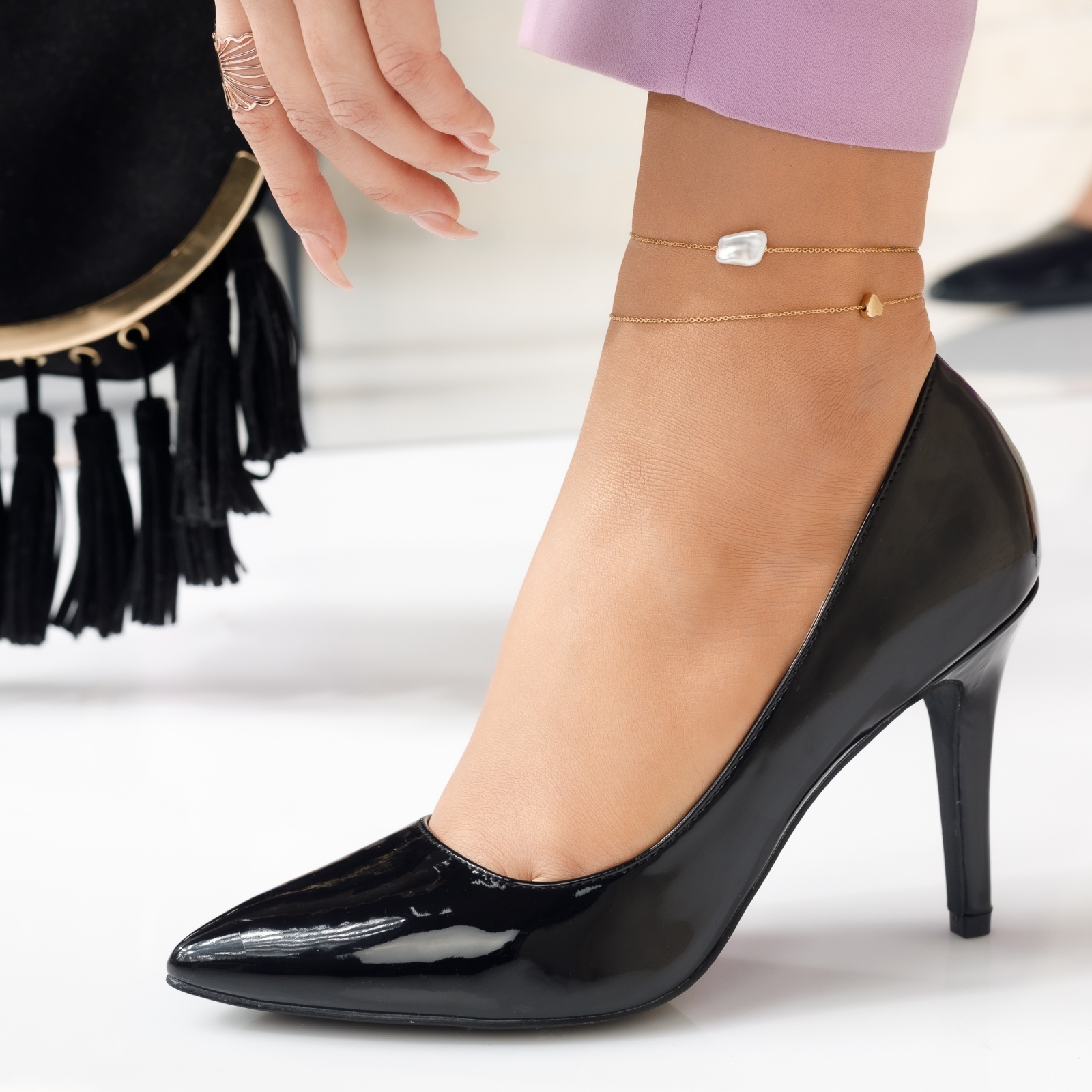 дамски обувки с токчета Alexis черен #3841M