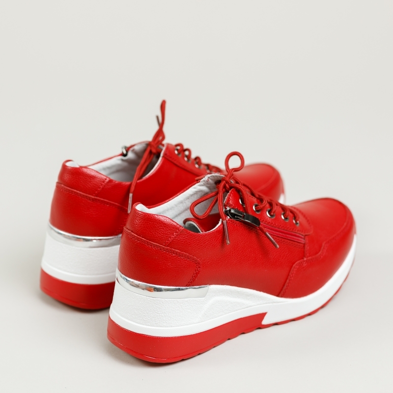 Természetes bőr cipő Piros Melania #4219M