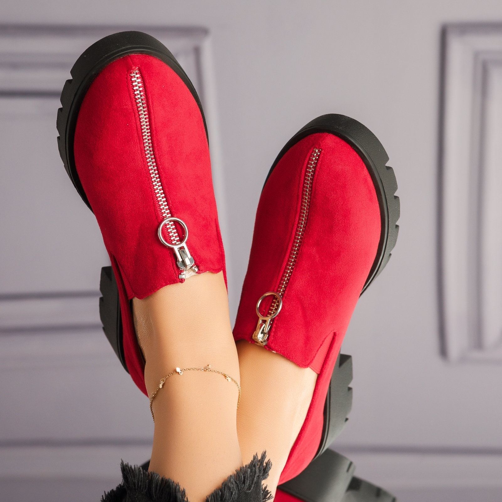 дамски ежедневни обувки Abrienda домати #4176M