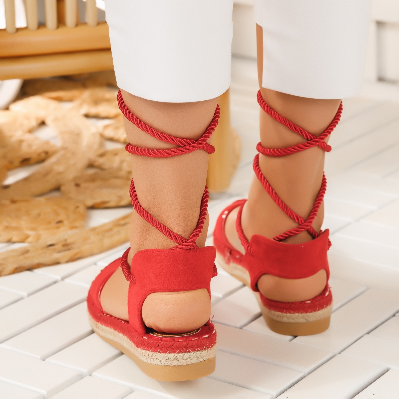 Дамски сандали с платформата Filip домати #4478M