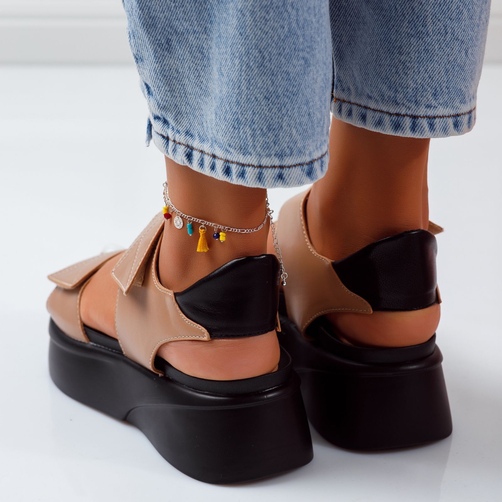 Дамски сандали с платформата Melanie кафяв #5131M