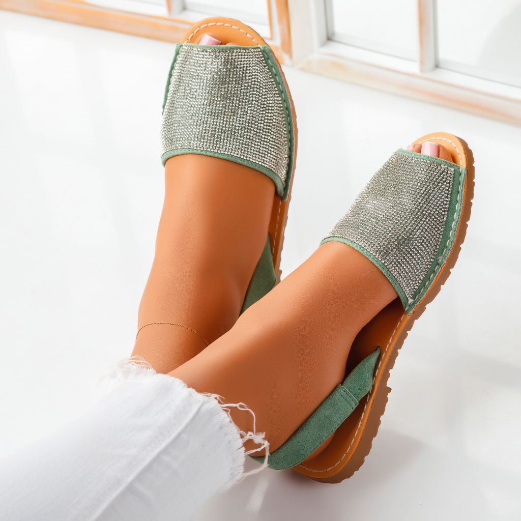 Дамски сандали Ashe зелено #5809M