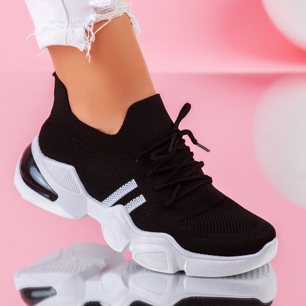 Дамски спортни обувки Karina черен/белина #6467M