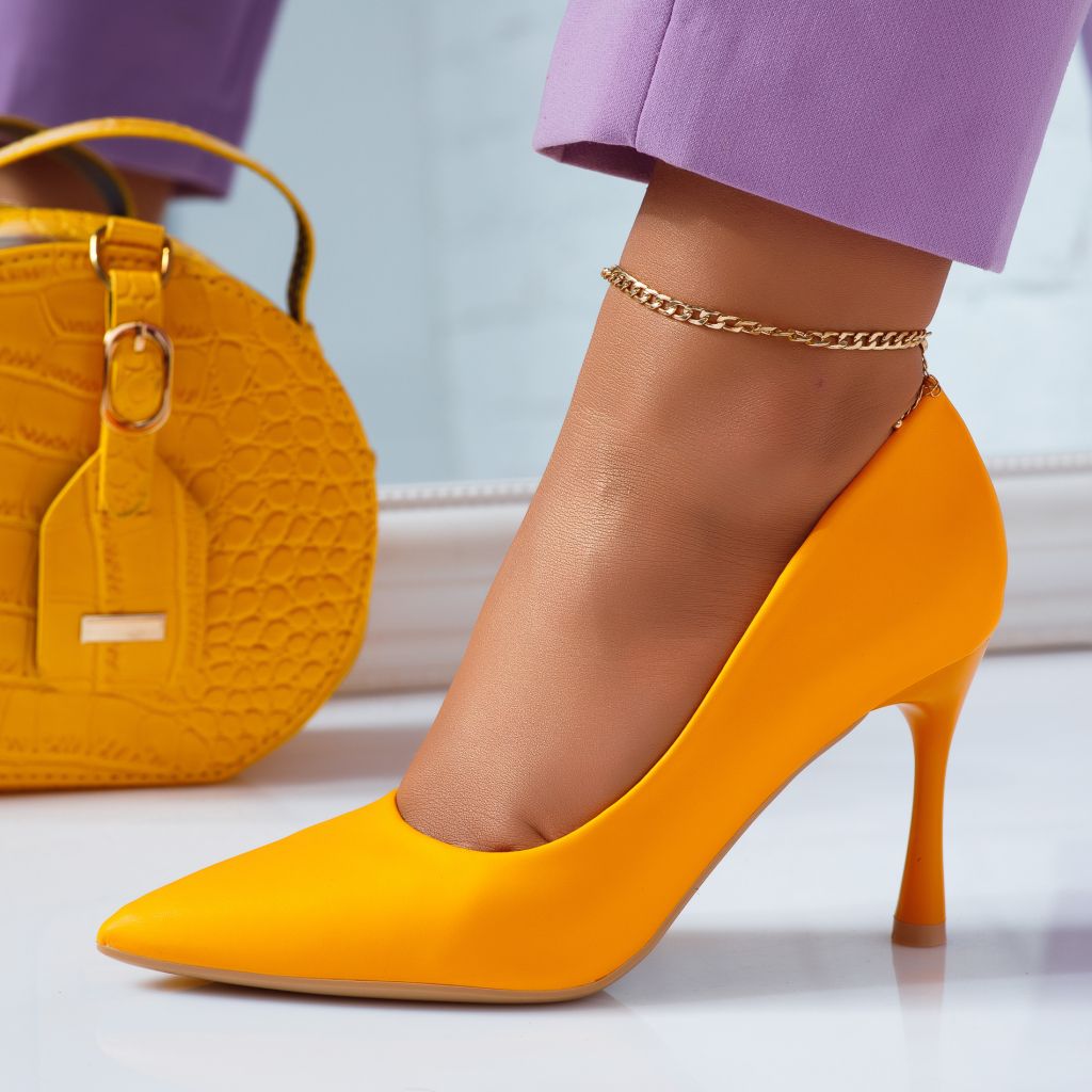 Alkalmi sarkú cipő sárga  Peach  #6618M