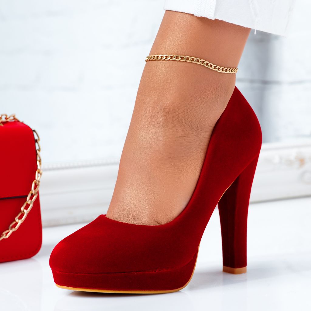 Обувки на токчета Susana червен #6680M